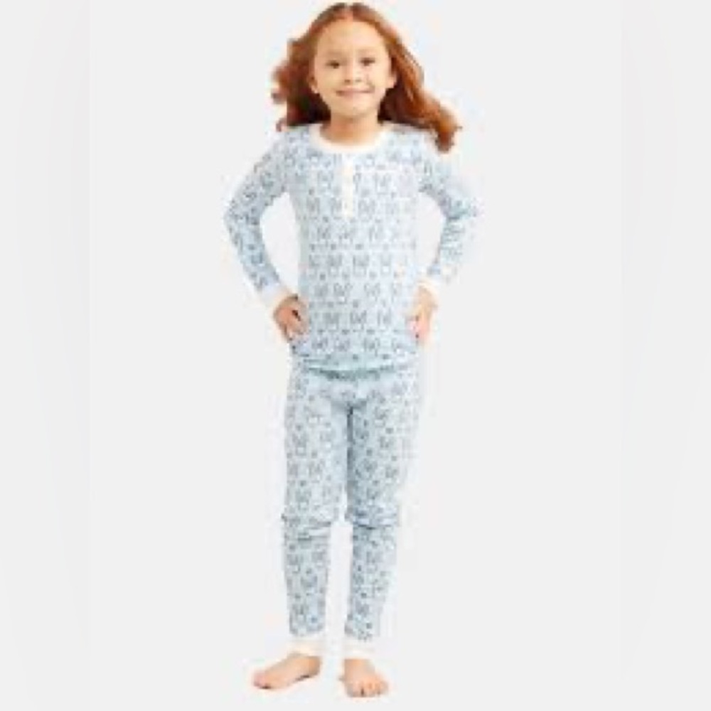 Roller Rabbit Kids 8 Girls Boys Blue Green Love Bunny Pajamas -Excellent cond!!
